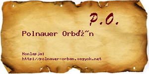 Polnauer Orbán névjegykártya